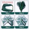 Picture of Premium Foldable Automatic Fishing Trap Net | 2mm Thickened Dense Mesh Fish Cage with Complete Accessories Kit (Bait,Rope,Floats) for Outdoor Fishing